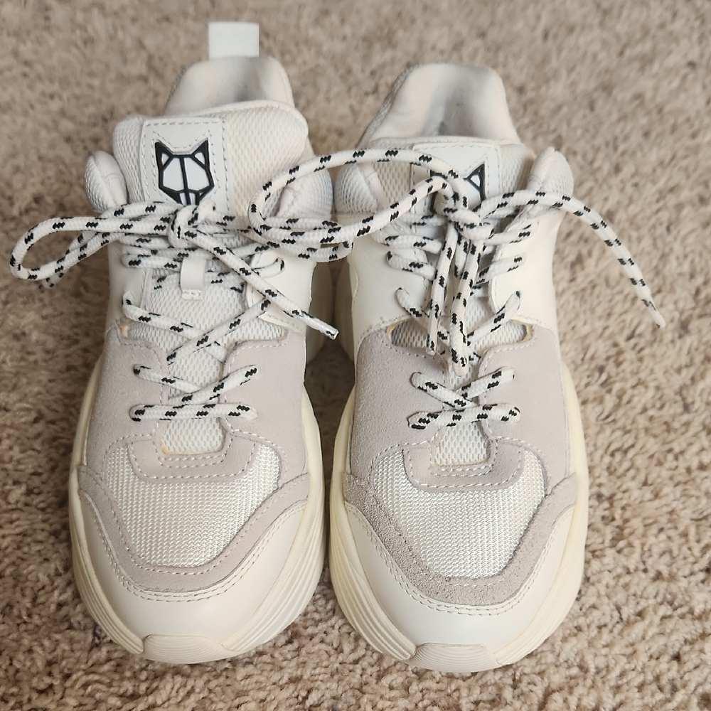 Naked Wolfe White and Light Grey Women's Sneakers